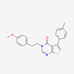 molecular formula C22H20N2O2S B11324743 3-[2-(4-methoxyphenyl)ethyl]-5-(4-methylphenyl)thieno[2,3-d]pyrimidin-4(3H)-one 