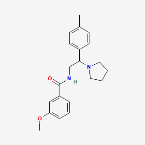 molecular formula C21H26N2O2 B11324765 3-methoxy-N-[2-(4-methylphenyl)-2-(pyrrolidin-1-yl)ethyl]benzamide 