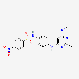 molecular formula C19H20N6O4S B11324787 N-(4-((6-(dimethylamino)-2-methylpyrimidin-4-yl)amino)phenyl)-4-nitrobenzenesulfonamide 