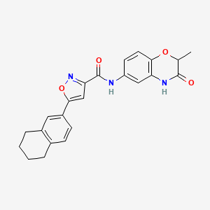 N-(2-methyl-3-oxo-3,4-dihydro-2H-1,4-benzoxazin-6-yl)-5-(5,6,7,8-tetrahydronaphthalen-2-yl)-1,2-oxazole-3-carboxamide