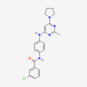 3-Chloro-N-(4-{[2-methyl-6-(pyrrolidin-1-YL)pyrimidin-4-YL]amino}phenyl)benzamide