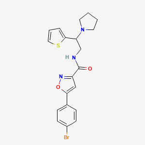 molecular formula C20H20BrN3O2S B11324853 5-(4-bromophenyl)-N-[2-(pyrrolidin-1-yl)-2-(thiophen-2-yl)ethyl]-1,2-oxazole-3-carboxamide 