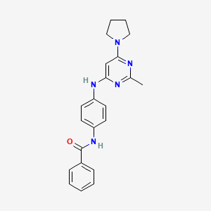 N-(4-{[2-Methyl-6-(pyrrolidin-1-YL)pyrimidin-4-YL]amino}phenyl)benzamide