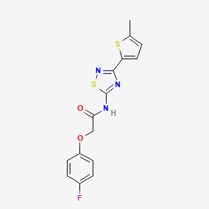 molecular formula C15H12FN3O2S2 B11324914 2-(4-fluorophenoxy)-N-[3-(5-methylthiophen-2-yl)-1,2,4-thiadiazol-5-yl]acetamide 