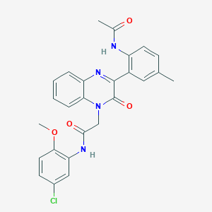 molecular formula C26H23ClN4O4 B11324934 2-{3-[2-(acetylamino)-5-methylphenyl]-2-oxoquinoxalin-1(2H)-yl}-N-(5-chloro-2-methoxyphenyl)acetamide 