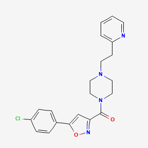 molecular formula C21H21ClN4O2 B11324940 [5-(4-Chlorophenyl)-1,2-oxazol-3-yl]{4-[2-(pyridin-2-yl)ethyl]piperazin-1-yl}methanone 