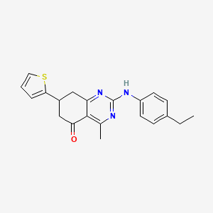 2-[(4-ethylphenyl)amino]-4-methyl-7-(2-thienyl)-7,8-dihydroquinazolin-5(6H)-one