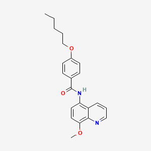 molecular formula C22H24N2O3 B11324983 N-(8-methoxyquinolin-5-yl)-4-(pentyloxy)benzamide 