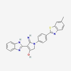 5-Amino-4-(1H-1,3-benzodiazol-2-YL)-1-[4-(6-methyl-1,3-benzothiazol-2-YL)phenyl]-2,3-dihydro-1H-pyrrol-3-one