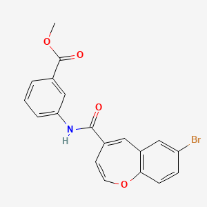 molecular formula C19H14BrNO4 B11325011 Methyl 3-{[(7-bromo-1-benzoxepin-4-yl)carbonyl]amino}benzoate 