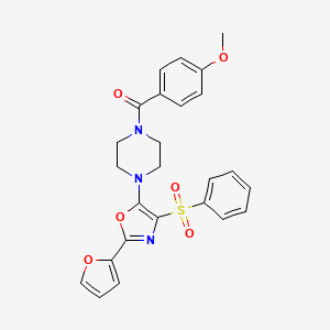 {4-[2-(Furan-2-yl)-4-(phenylsulfonyl)-1,3-oxazol-5-yl]piperazin-1-yl}(4-methoxyphenyl)methanone