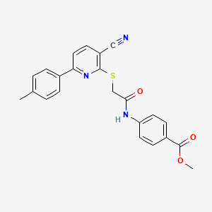 Methyl 4-[({[3-cyano-6-(4-methylphenyl)pyridin-2-yl]sulfanyl}acetyl)amino]benzoate