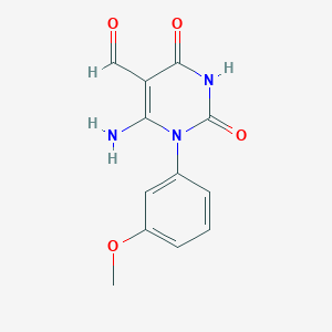 molecular formula C12H11N3O4 B113251 6-氨基-1-(3-甲氧基苯基)-2,4-二氧代-1,2,3,4-四氢嘧啶-5-甲醛 CAS No. 910443-02-6