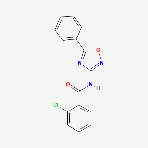 molecular formula C15H10ClN3O2 B11325104 2-chloro-N-(5-phenyl-1,2,4-oxadiazol-3-yl)benzamide 