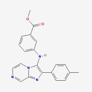 molecular formula C21H18N4O2 B11325110 Methyl 3-{[2-(4-methylphenyl)imidazo[1,2-a]pyrazin-3-yl]amino}benzoate 