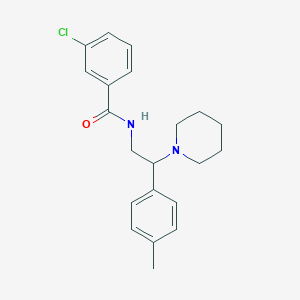 molecular formula C21H25ClN2O B11325128 3-chloro-N-[2-(4-methylphenyl)-2-(piperidin-1-yl)ethyl]benzamide 