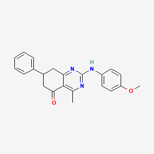 molecular formula C22H21N3O2 B11325143 2-[(4-methoxyphenyl)amino]-4-methyl-7-phenyl-7,8-dihydroquinazolin-5(6H)-one 