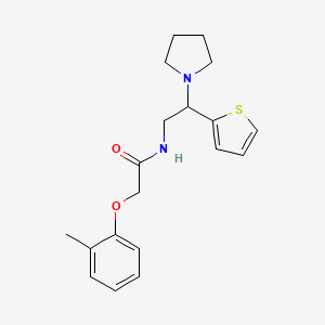 molecular formula C19H24N2O2S B11325148 2-(2-methylphenoxy)-N-[2-(pyrrolidin-1-yl)-2-(thiophen-2-yl)ethyl]acetamide 