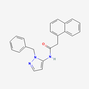 molecular formula C22H19N3O B11325161 N-(1-benzyl-1H-pyrazol-5-yl)-2-(naphthalen-1-yl)acetamide 