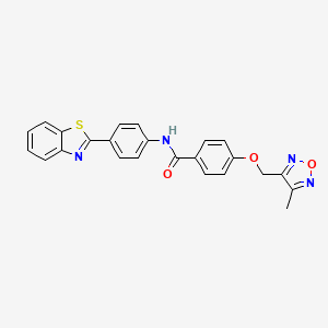 molecular formula C24H18N4O3S B11325196 N-[4-(1,3-benzothiazol-2-yl)phenyl]-4-[(4-methyl-1,2,5-oxadiazol-3-yl)methoxy]benzamide 