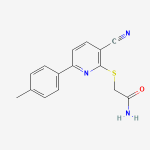 2-{[3-Cyano-6-(4-methylphenyl)pyridin-2-yl]sulfanyl}acetamide