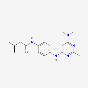 molecular formula C18H25N5O B11325210 N-(4-{[6-(dimethylamino)-2-methylpyrimidin-4-yl]amino}phenyl)-3-methylbutanamide 