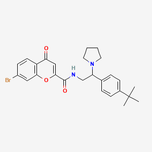 molecular formula C26H29BrN2O3 B11325222 7-bromo-N-[2-(4-tert-butylphenyl)-2-(pyrrolidin-1-yl)ethyl]-4-oxo-4H-chromene-2-carboxamide 