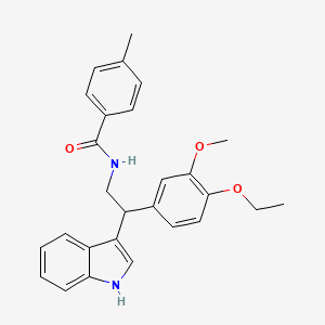 N-[2-(4-ethoxy-3-methoxyphenyl)-2-(1H-indol-3-yl)ethyl]-4-methylbenzamide