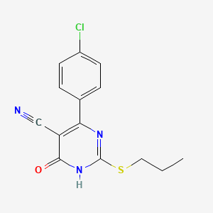 molecular formula C14H12ClN3OS B11325260 4-(4-Chlorophenyl)-6-oxo-2-(propylsulfanyl)-1,6-dihydropyrimidine-5-carbonitrile 