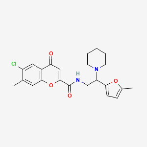 6-chloro-7-methyl-N-[2-(5-methylfuran-2-yl)-2-(piperidin-1-yl)ethyl]-4-oxo-4H-chromene-2-carboxamide