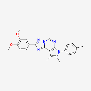 molecular formula C24H23N5O2 B11325275 2-(3,4-dimethoxyphenyl)-8,9-dimethyl-7-(4-methylphenyl)-7H-pyrrolo[3,2-e][1,2,4]triazolo[1,5-c]pyrimidine 