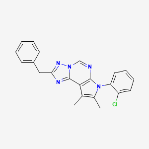 molecular formula C22H18ClN5 B11325294 2-benzyl-7-(2-chlorophenyl)-8,9-dimethyl-7H-pyrrolo[3,2-e][1,2,4]triazolo[1,5-c]pyrimidine 