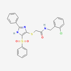 molecular formula C24H20ClN3O3S2 B11325303 N-(2-chlorobenzyl)-2-{[2-phenyl-4-(phenylsulfonyl)-1H-imidazol-5-yl]sulfanyl}acetamide 