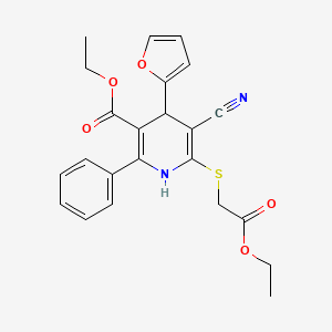 Ethyl 5-cyano-6-[(2-ethoxy-2-oxoethyl)sulfanyl]-4-(furan-2-yl)-2-phenyl-1,4-dihydropyridine-3-carboxylate