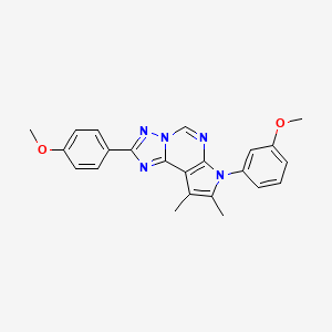 3-[2-(4-Methoxyphenyl)-8,9-dimethyl-7H-pyrrolo[3,2-E][1,2,4]triazolo[1,5-C]pyrimidin-7-YL]phenyl methyl ether