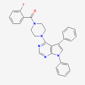 molecular formula C29H24FN5O B11325374 [4-(5,7-diphenyl-7H-pyrrolo[2,3-d]pyrimidin-4-yl)piperazin-1-yl](2-fluorophenyl)methanone 