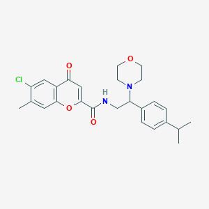 molecular formula C26H29ClN2O4 B11325385 6-Chloro-7-methyl-N-[2-(morpholin-4-YL)-2-[4-(propan-2-YL)phenyl]ethyl]-4-oxo-4H-chromene-2-carboxamide 