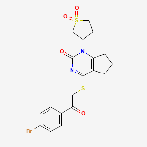 4-{[2-(4-bromophenyl)-2-oxoethyl]sulfanyl}-1-(1,1-dioxidotetrahydrothiophen-3-yl)-1,5,6,7-tetrahydro-2H-cyclopenta[d]pyrimidin-2-one