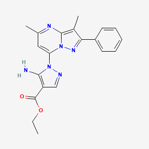 molecular formula C20H20N6O2 B11325395 ethyl 5-amino-1-(3,5-dimethyl-2-phenylpyrazolo[1,5-a]pyrimidin-7-yl)-1H-pyrazole-4-carboxylate 