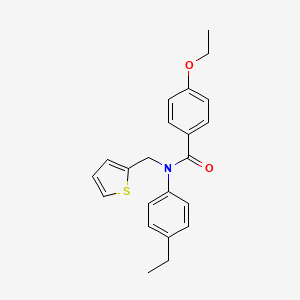 molecular formula C22H23NO2S B11325399 4-ethoxy-N-(4-ethylphenyl)-N-(thiophen-2-ylmethyl)benzamide 