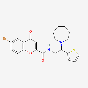 molecular formula C22H23BrN2O3S B11325439 N-[2-(azepan-1-yl)-2-(thiophen-2-yl)ethyl]-6-bromo-4-oxo-4H-chromene-2-carboxamide 