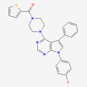 {4-[7-(4-fluorophenyl)-5-phenyl-7H-pyrrolo[2,3-d]pyrimidin-4-yl]piperazin-1-yl}(thiophen-2-yl)methanone