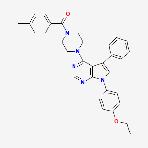 {4-[7-(4-ethoxyphenyl)-5-phenyl-7H-pyrrolo[2,3-d]pyrimidin-4-yl]piperazin-1-yl}(4-methylphenyl)methanone