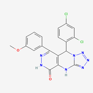 8-(2,4-dichlorophenyl)-10-(3-methoxyphenyl)-2,4,5,6,7,11,12-heptazatricyclo[7.4.0.03,7]trideca-1(9),3,5,10-tetraen-13-one