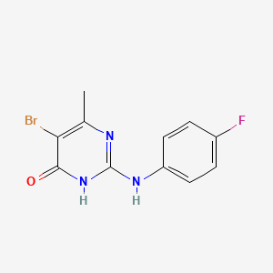 molecular formula C11H9BrFN3O B11325487 5-bromo-2-((4-fluorophenyl)amino)-6-methylpyrimidin-4(3H)-one 