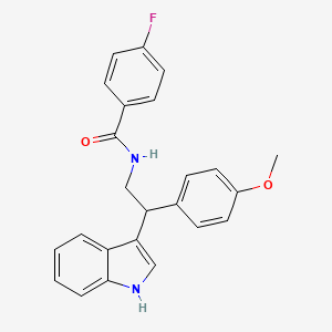 4-fluoro-N-[2-(1H-indol-3-yl)-2-(4-methoxyphenyl)ethyl]benzamide