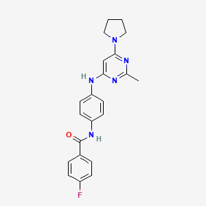 4-Fluoro-N-(4-{[2-methyl-6-(pyrrolidin-1-YL)pyrimidin-4-YL]amino}phenyl)benzamide