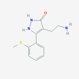 molecular formula C12H15N3OS B113255 4-(2-氨基乙基)-5-[2-(甲硫基)苯基]-1,2-二氢-3H-吡唑-3-酮 CAS No. 910443-40-2