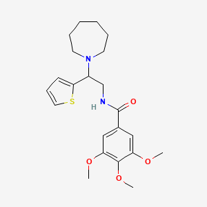 molecular formula C22H30N2O4S B11325506 N-[2-(azepan-1-yl)-2-(thiophen-2-yl)ethyl]-3,4,5-trimethoxybenzamide 