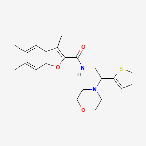 3,5,6-trimethyl-N-[2-(morpholin-4-yl)-2-(thiophen-2-yl)ethyl]-1-benzofuran-2-carboxamide